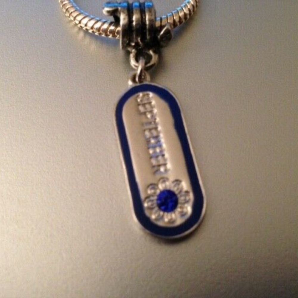 “SEPTEMBER BIRTHDAY” Dangling Charm Bead For European Style Charm Bracelets
